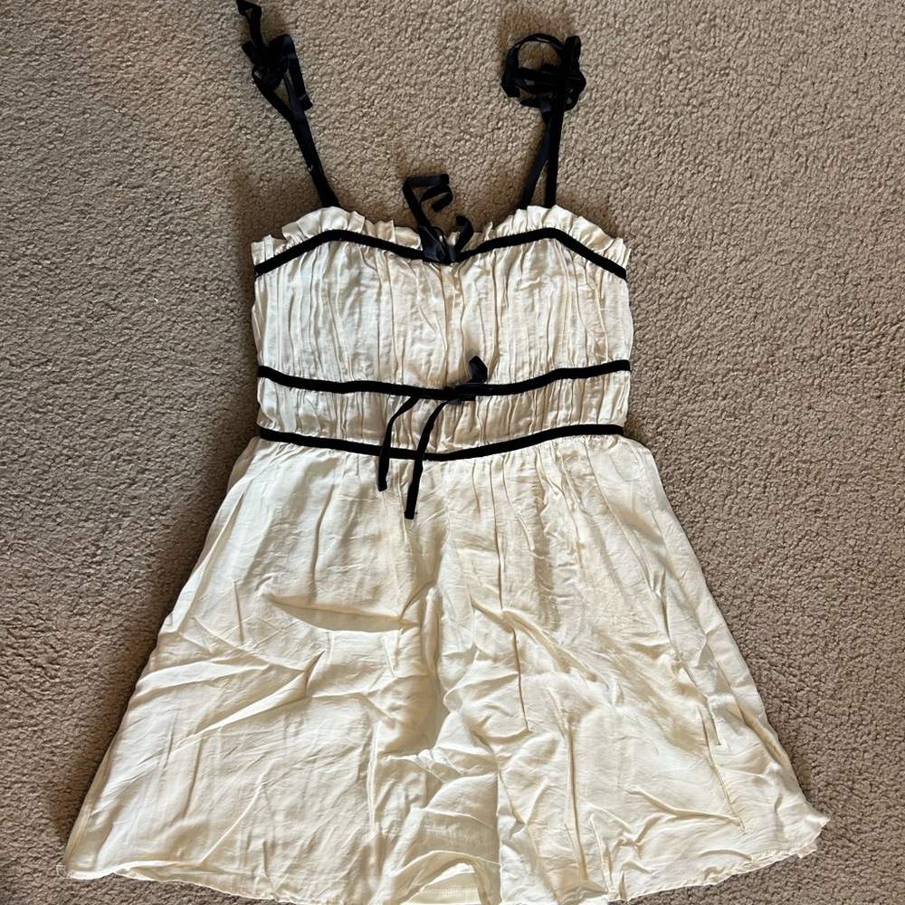 Thirty Thirty Cream Dress with Black Accents